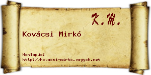 Kovácsi Mirkó névjegykártya